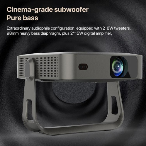 Mini projecteur portable intelligent R1 1920 x 1280p 600 ANSI Android 12.0, prise : prise AU (noir) SH603A1362-010